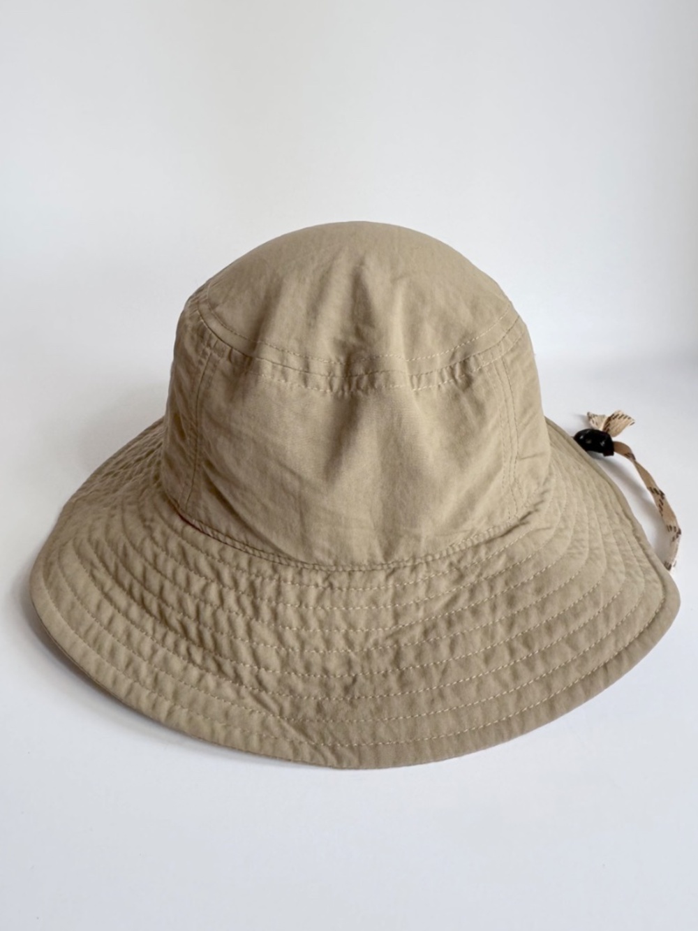Patagonia Packable Tan Sun Bucket Hat Outdoors with Strap - Picture 3 of 8